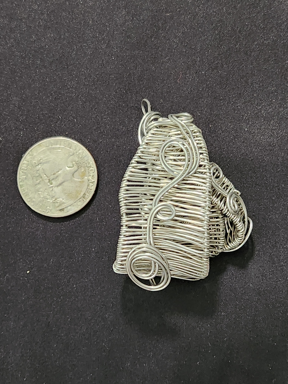Handcrafted Silver Wire Wrapped Statement Pendant - Picture 6 of 6